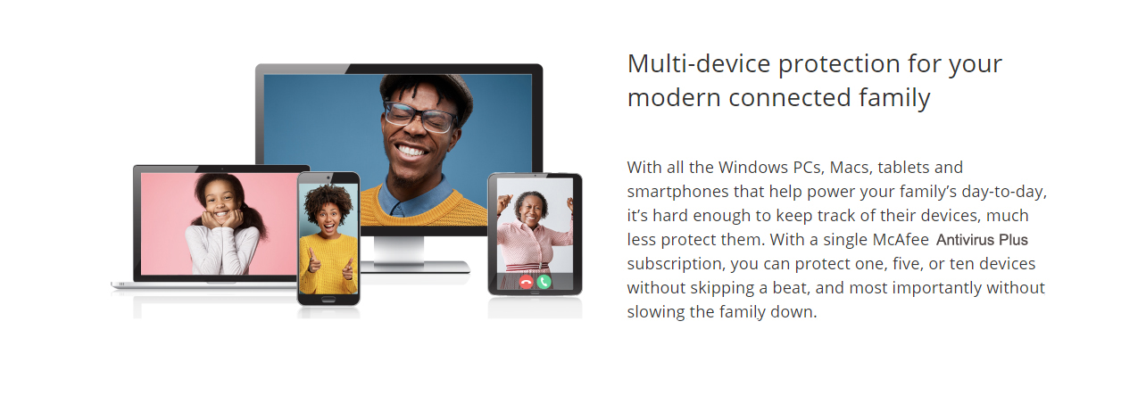 McAfee Antivirus Plus for 3 devices features 1