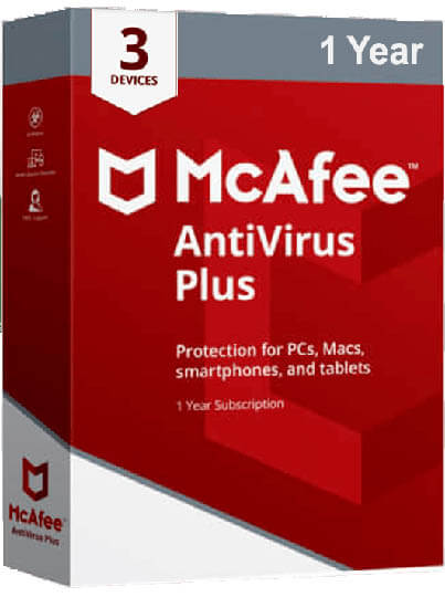 McAfee Antivirus Plus 2023 - 3 Devices - 1 Year